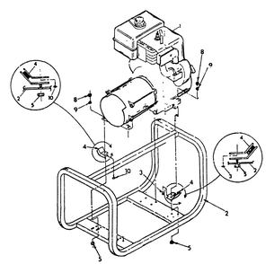 Engine And Cradle Diagram and Parts List for 9185-0-T40004  Briggs and Stratton Generator